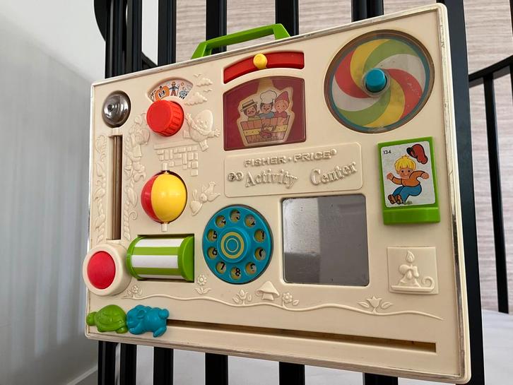 Vintage Fisher-Price Activity Center, Kinderen en Baby's, Speelgoed | Babyspeelgoed, Gebruikt, Babygym, Met geluid, Ophalen of Verzenden