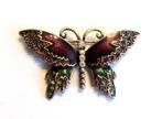 Leuke emaille broche Vlindertje met kristallen., Ophalen of Verzenden, Zo goed als nieuw, Overige materialen
