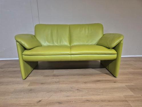 Leolux Catalpa - 2 zits Bank - Groen - Leder - Design, Huis en Inrichting, Banken | Sofa's en Chaises Longues, Zo goed als nieuw