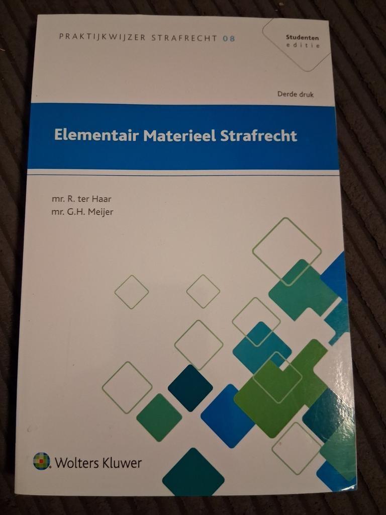 G.H. Meijer - Elementair materieel strafrecht, G.H. Meijer; R. ter Haar, Sociale wetenschap, Ophalen of Verzenden, Zo goed als nieuw