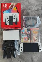 Nintendo Switch OLED + games + controllers, Met games, Met 2 controllers, Zo goed als nieuw, Switch OLED