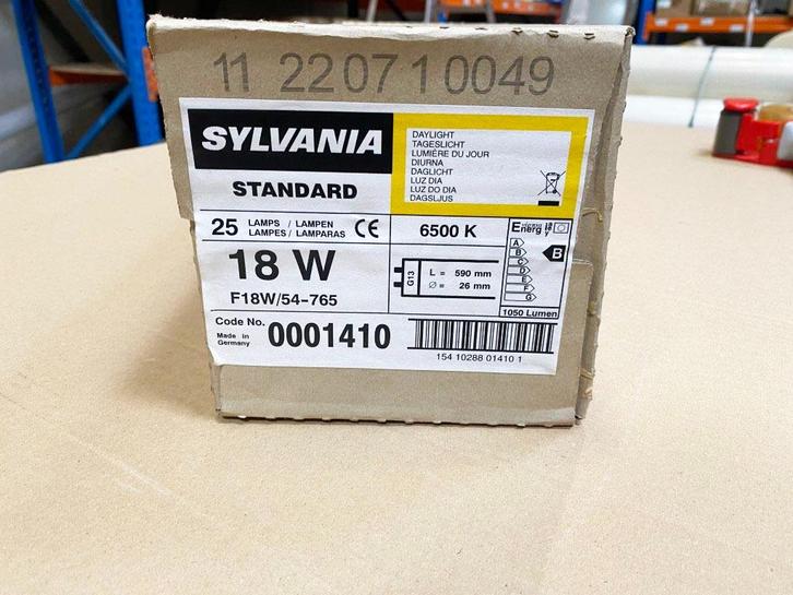 65 nieuwe TL buizen 18W daglicht merk Sylvania T8, Doe-het-zelf en Verbouw, Bouwverlichting, Nieuw, Lamp, Minder dan 50 watt, Ophalen of Verzenden