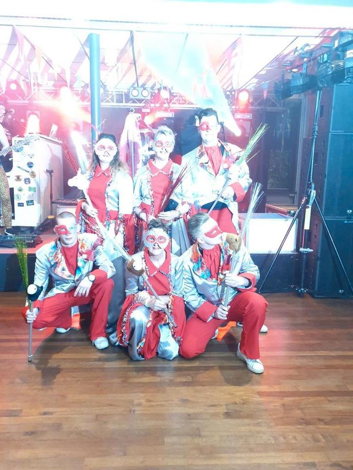 Loopgroep Carnavalspakken Venetiaans, Kleding | Dames, Carnavalskleding en Feestkleding, Zo goed als nieuw, Carnaval, Maat 46/48 (XL) of groter