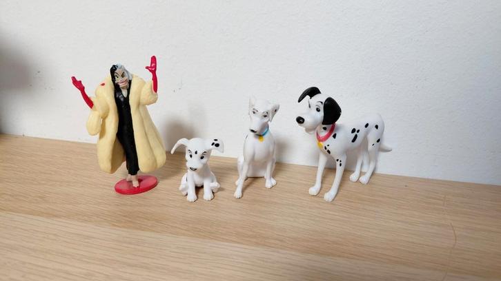 Cruella en dalmatiers Disney poppetjes, Verzamelen, Poppetjes en Figuurtjes, Zo goed als nieuw, Ophalen of Verzenden