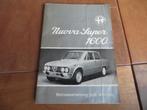 Instructieboek Alfa Romeo Giulia Nuova Super 1600 v.a. 74, Ophalen of Verzenden