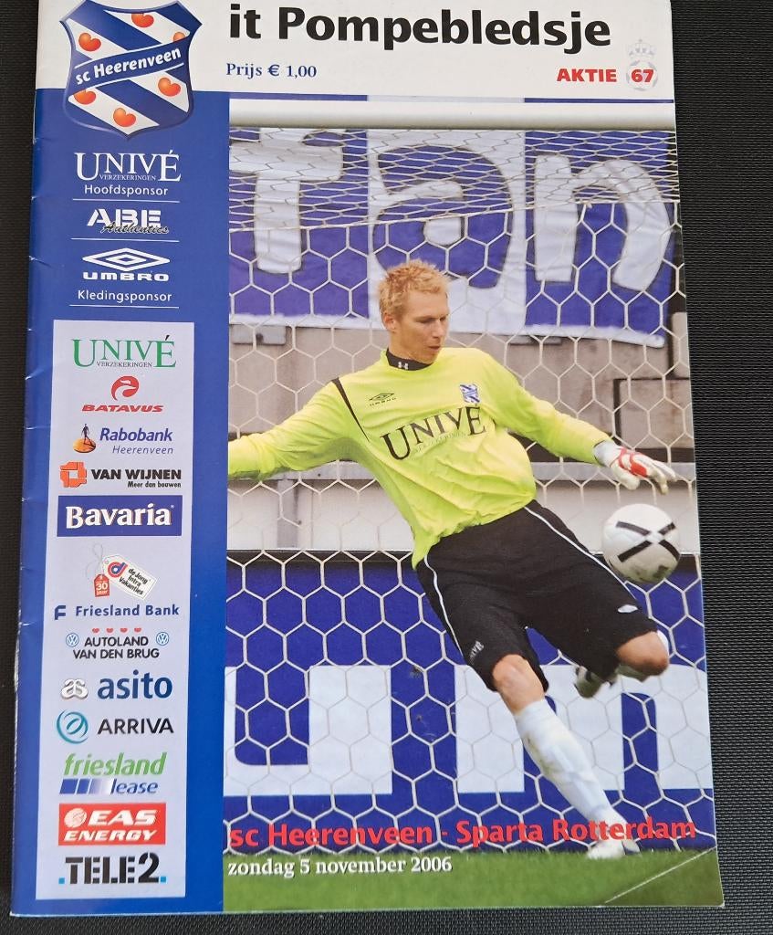 SC Heerenveen - Sparta 2006/2007, Verzamelen, Ophalen of Verzenden, Zo goed als nieuw, Overige binnenlandse clubs, Boek of Tijdschrift