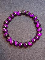 elastische handgemaakte armband paars zwart, Sieraden, Tassen en Uiterlijk, Armbanden, Overige materialen, Overige kleuren, Nieuw