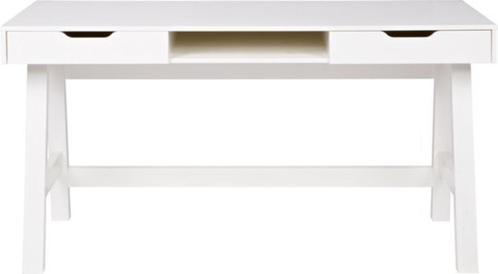 WOOOD Nikki Bureau - Grenen - Wit - 75x140x62, Huis en Inrichting, Bureaus, Nieuw, Bureau, Ophalen of Verzenden