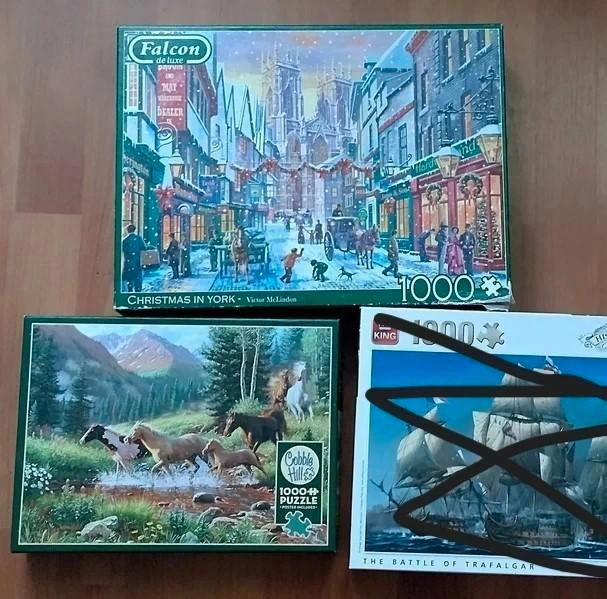 2 legpuzzels  x 1000 stuks voor 10 euro, Hobby en Vrije tijd, Denksport en Puzzels, Gebruikt, Legpuzzel, 500 t/m 1500 stukjes