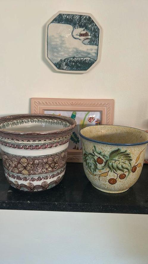 2 antieke vintage bloempotten Schoonhoven DOK de olde kruyk, Antiek en Kunst, Antiek | Keramiek en Aardewerk, Ophalen of Verzenden