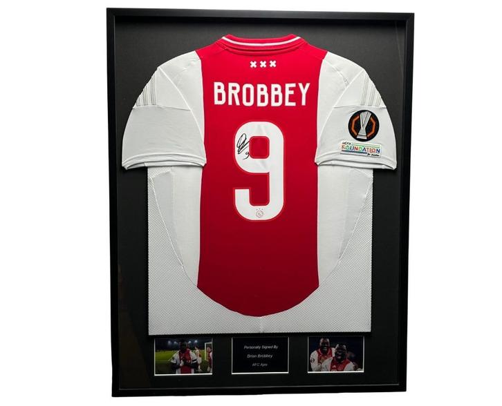 Brian Brobbey AFC Ajax 24/25 ingelijst gesigneerd shirt, Verzamelen, Sportartikelen en Voetbal, Nieuw, Shirt, Ajax, Ophalen of Verzenden