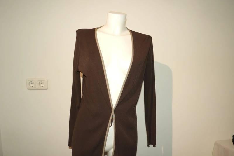 Wolford viscose open vallend vest warm bruin beige biesS/M, Kleding | Dames, Truien en Vesten, Zo goed als nieuw, Maat 36 (S)