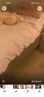 Boxspring bed 1 persoons grijs lederlook, Ophalen of Verzenden, Zo goed als nieuw, Eenpersoons, Grijs