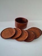 Vintage Teakhouten Onderzetters Set - Jaren 60, Ophalen of Verzenden, Poppenhuis