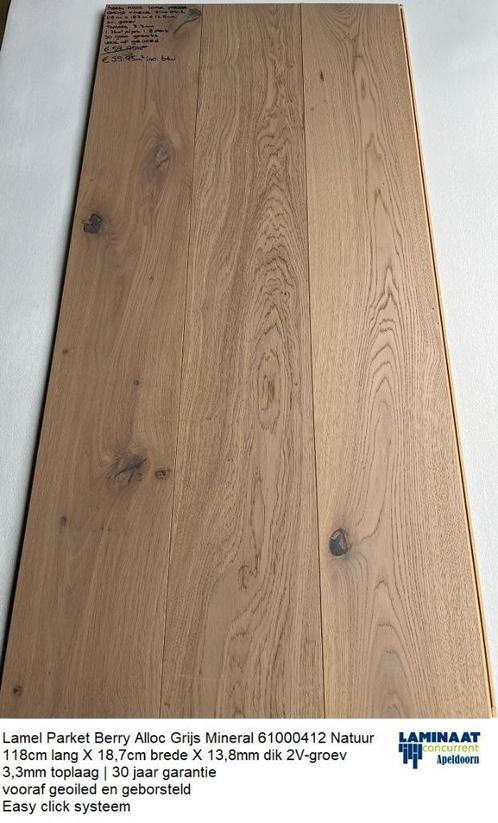 Lamel Parket Click Natuur Eik Grijs Mineral 61000412 13,8mm, Huis en Inrichting, Stoffering | Vloerbedekking, Nieuw, Laminaat