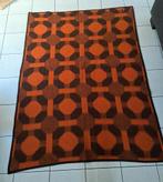 Vintage wollen deken bruin-rood  jaren 60-70, Huis en Inrichting, Woonaccessoires | Plaids en Woondekens, Ophalen of Verzenden