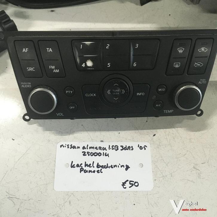 Nissan Almera 1.5 B 3drs 2005 2500014 Kachelbedieningspaneel, Auto-onderdelen, Dashboard en Schakelaars, Gebruikt, Ophalen of Verzenden