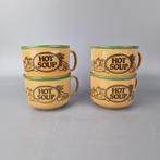 Vintage jaren 1970 keramische "HOT SOUP" mokken, Huis en Inrichting, Keuken | Servies, ., Keramiek, Ophalen of Verzenden, Zo goed als nieuw