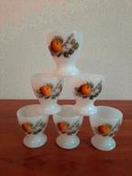 Retro set van 6 Arcopal fruit de france eierdopjes, Ophalen of Verzenden, Zo goed als nieuw