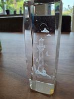 Vuurtoren hologram in glas, Antiek en Kunst, Antiek | Glas en Kristal, Ophalen of Verzenden
