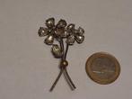 Vintage Bloemen Broche met Strass, Sieraden, Tassen en Uiterlijk, Broches, Overige materialen, 4 tot 7 cm, Gebruikt, Ophalen of Verzenden