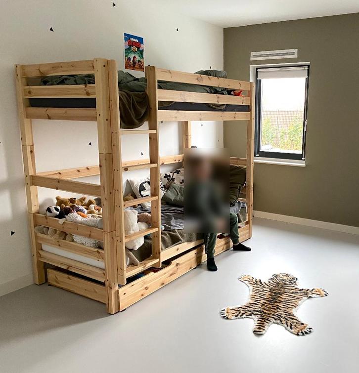 Stapelbed - hoogslaper Pino Natuur 180 cm, Kinderen en Baby's, Kinderkamer | Stapelbedden en Hoogslapers, Gebruikt, Stapelbed