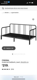 IKEA Fyresdal Bedbank Zwart 80x200, Huis en Inrichting, Ophalen, Gebruikt, Eenpersoons, Zwart