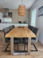 6 eetkamerstoelen Paratino grijs, Ophalen, Gebruikt, Grijs, Stof