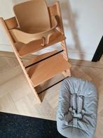 Naturel stokke tripp trapp / trip trap + babyset en newborn, Ophalen of Verzenden, Gebruikt, Meegroeistoel, Stoelverkleiner