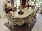 Eettafel inclusief 6 stoelen off-white, Huis en Inrichting, Tafels | Eettafels, Ophalen, Overige materialen, Gebruikt, 100 tot 150 cm