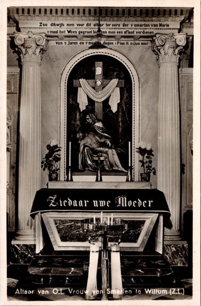 Wittem - Altaar van O.L. Vrouw van Smarten, Verzamelen, Ansichtkaarten | Nederland, Ongelopen, Limburg, 1940 tot 1960, Verzenden