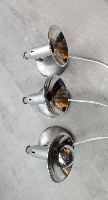 3 Retro Vintage wandlampen geborsteld aluminium beschikbaar voor biedingen