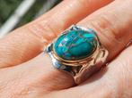 Vanoli 925 zilveren ring met koper turquoise maat 18 en 18,5, Daiva1973@hotmail.com, 18 tot 19, Vanoli, Blauw