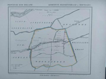 AG21 / Litho  J. Kuyper uit 1866 Bleskengraaf en Hofwegen ZH beschikbaar voor biedingen