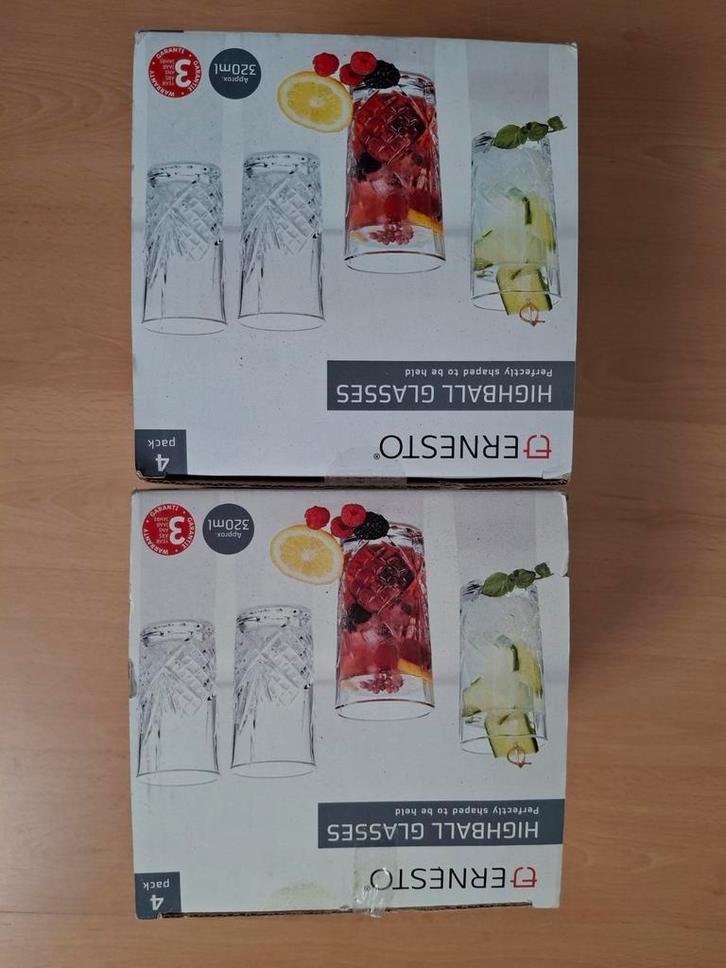 2x Ernesto Highball Glazen - Nieuw in verpakking, Huis en Inrichting, Keuken | Servies, Nieuw, Glas of Glazen, Overige stijlen