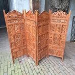 Houten kamerscherm 4-luik kamerverdeler houtsnijwerk Etage3, Gebruikt, ., Ophalen of Verzenden, .