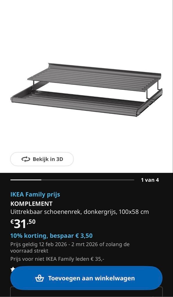 IKEA Pax schoenenrek 100cm - Nieuw!, Huis en Inrichting, Kasten | Schoenenkasten, Ophalen of Verzenden, Nieuw