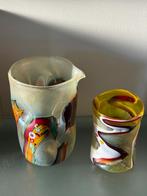 Murano Nachtset Wit & Geel (24) met Certificaat Diego Vio, Ophalen