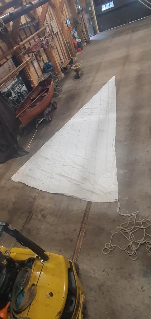 Stormfok platbodem, Watersport en Boten, Zeilen en Zeiltoebehoren, Gebruikt, Stormfok, 15 tot 30 m², 6 meter of meer, Ophalen