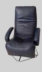 Jori relaxfauteuil- zwart leer- model Yoga, Huis en Inrichting, Fauteuils, Ophalen, Gebruikt, Minder dan 75 cm, Metaal