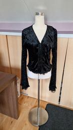 Zwarte velvet blouse met lange mouwen, Kleding | Dames, T-shirts, Maat 38/40 (M), Zwart, Ophalen of Verzenden, Zo goed als nieuw