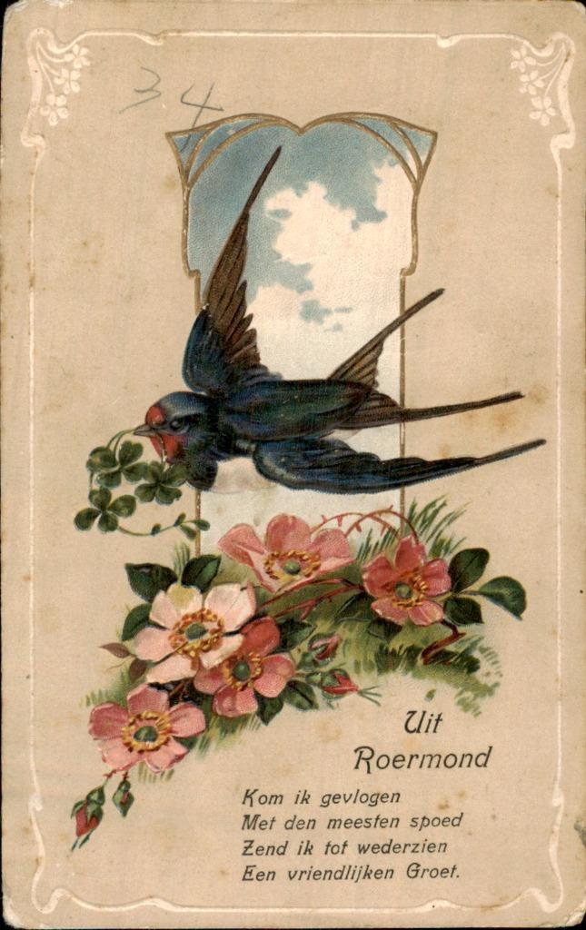 Groet uit Roermond, Verzamelen, Ansichtkaarten | Nederland, Gelopen, Limburg, Voor 1920, Ophalen of Verzenden