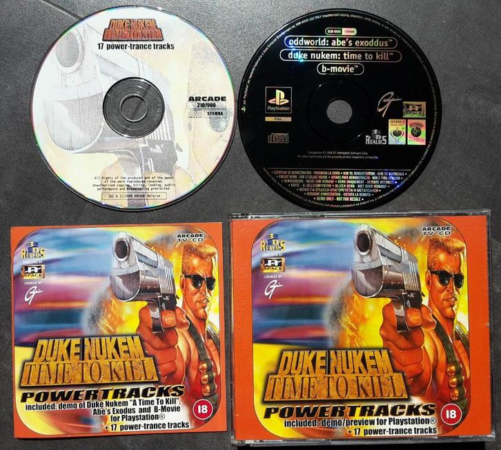 CD - Duke Nukem - Powertracks (Time To Kill) + PS1 Demo, Spelcomputers en Games, Games | Sony PlayStation 1, Zo goed als nieuw