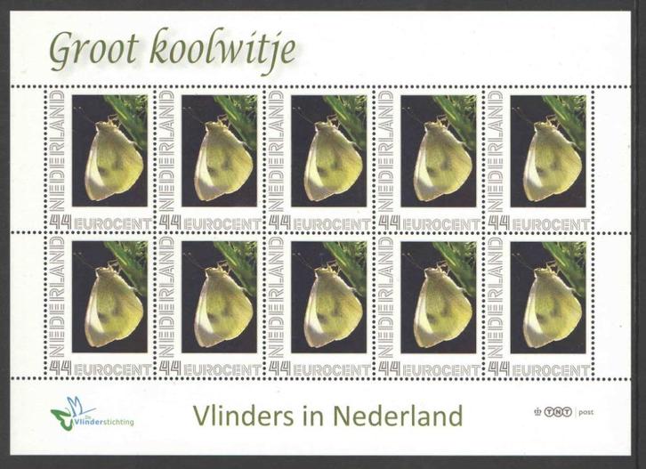 Postzegels Vlinders in Nederland: Groot koolwitje, Postzegels en Munten, Postzegels | Nederland, Postfris, Na 1940, Ophalen of Verzenden