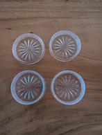 Set van 4 geslepen glazen onderzetters, Antiek en Kunst, Ophalen of Verzenden
