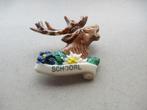 Celluloid plastic Broche Souvenir jaren 50 - Hert - Schoorl, Ophalen of Verzenden, Gebruikt, Minder dan 4 cm, Overige materialen