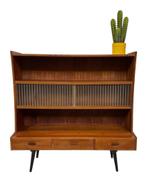 Vintage wandmeubel buffetkast teak fineer jaren 60 design, Vintage, Gebruikt, Vintage, Ophalen of Verzenden