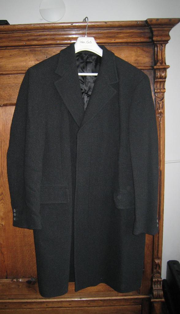 Heren jas overjas mantel Van GILS, Kleding | Heren, Jassen | Winter, Zo goed als nieuw, Maat 52/54 (L), Zwart, Ophalen