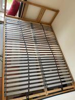 Double Bed + Bamboo mattress, Huis en Inrichting, Slaapkamer | Bedden, 140 cm, Zo goed als nieuw, Hout, Ophalen