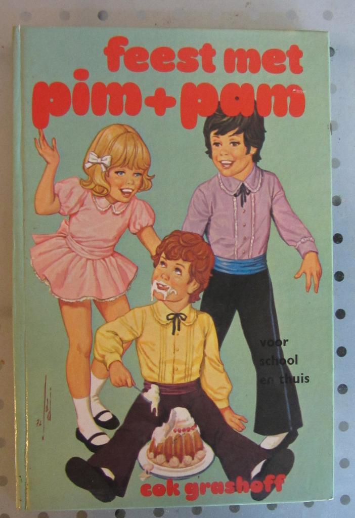Feest met Pim + Pam door Cok Grashoff, Boeken, Kinderboeken | Jeugd | onder 10 jaar, Zo goed als nieuw, Fictie algemeen, Ophalen of Verzenden